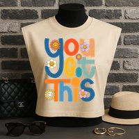 State Testing Day Motivational Teacher Groovy You Got This Garment-Dyed Women's Muscle Tee
