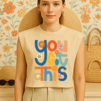 State Testing Day Motivational Teacher Groovy You Got This Garment-Dyed Women's Muscle Tee