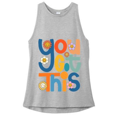 State Testing Day Motivational Teacher Groovy You Got This Ladies PosiCharge Tri-Blend Wicking Tank