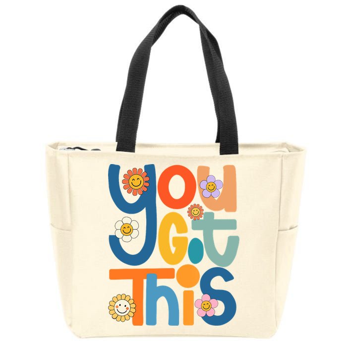 State Testing Day Motivational Teacher Groovy You Got This Zip Tote Bag