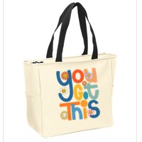 State Testing Day Motivational Teacher Groovy You Got This Zip Tote Bag