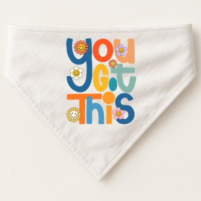 State Testing Day Motivational Teacher Groovy You Got This USA-Made Doggie Bandana