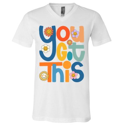 State Testing Day Motivational Teacher Groovy You Got This V-Neck T-Shirt