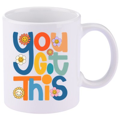 State Testing Day Motivational Teacher Groovy You Got This 11oz C Handle Ceramic Mug