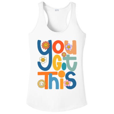 State Testing Day Motivational Teacher Groovy You Got This Ladies PosiCharge Competitor Racerback Tank