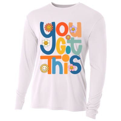 State Testing Day Motivational Teacher Groovy You Got This Cooling Performance Long Sleeve Crew