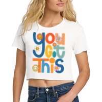 State Testing Day Motivational Teacher Groovy You Got This Women's Crop Top Tee