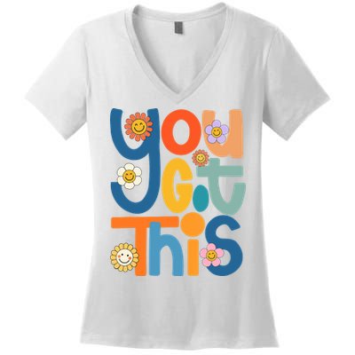 State Testing Day Motivational Teacher Groovy You Got This Women's V-Neck T-Shirt