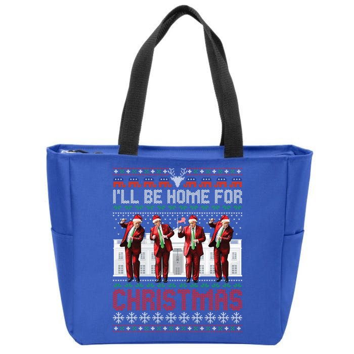 Santa Trump Dance ILl Be Home For Christmas Ugly Great Gift Zip Tote Bag