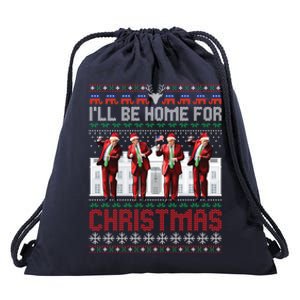 Santa Trump Dance ILl Be Home For Christmas Ugly Great Gift Drawstring Bag