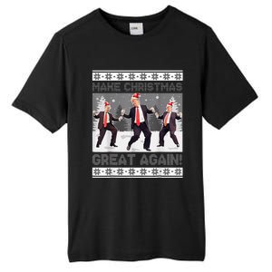 Santa Trump Dance Make Christmas Great Again Ugly Sweater Tall Fusion ChromaSoft Performance T-Shirt