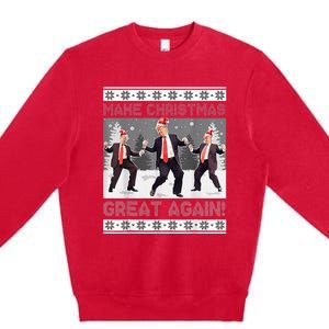 Santa Trump Dance Make Christmas Great Again Ugly Sweater Premium Crewneck Sweatshirt