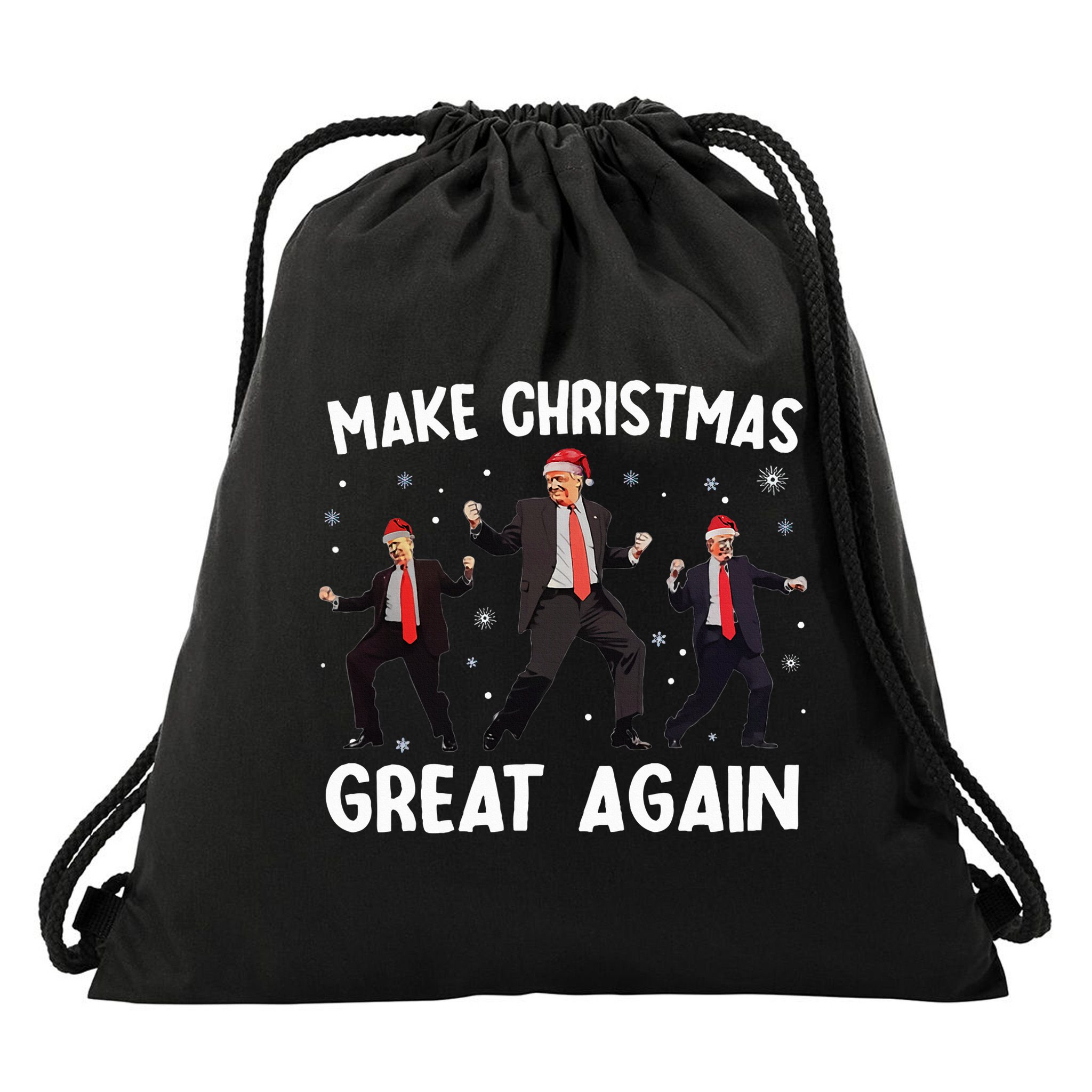 Santa Trump Dance Make Christmas Great Again Xmas Pajamas Drawstring Bag