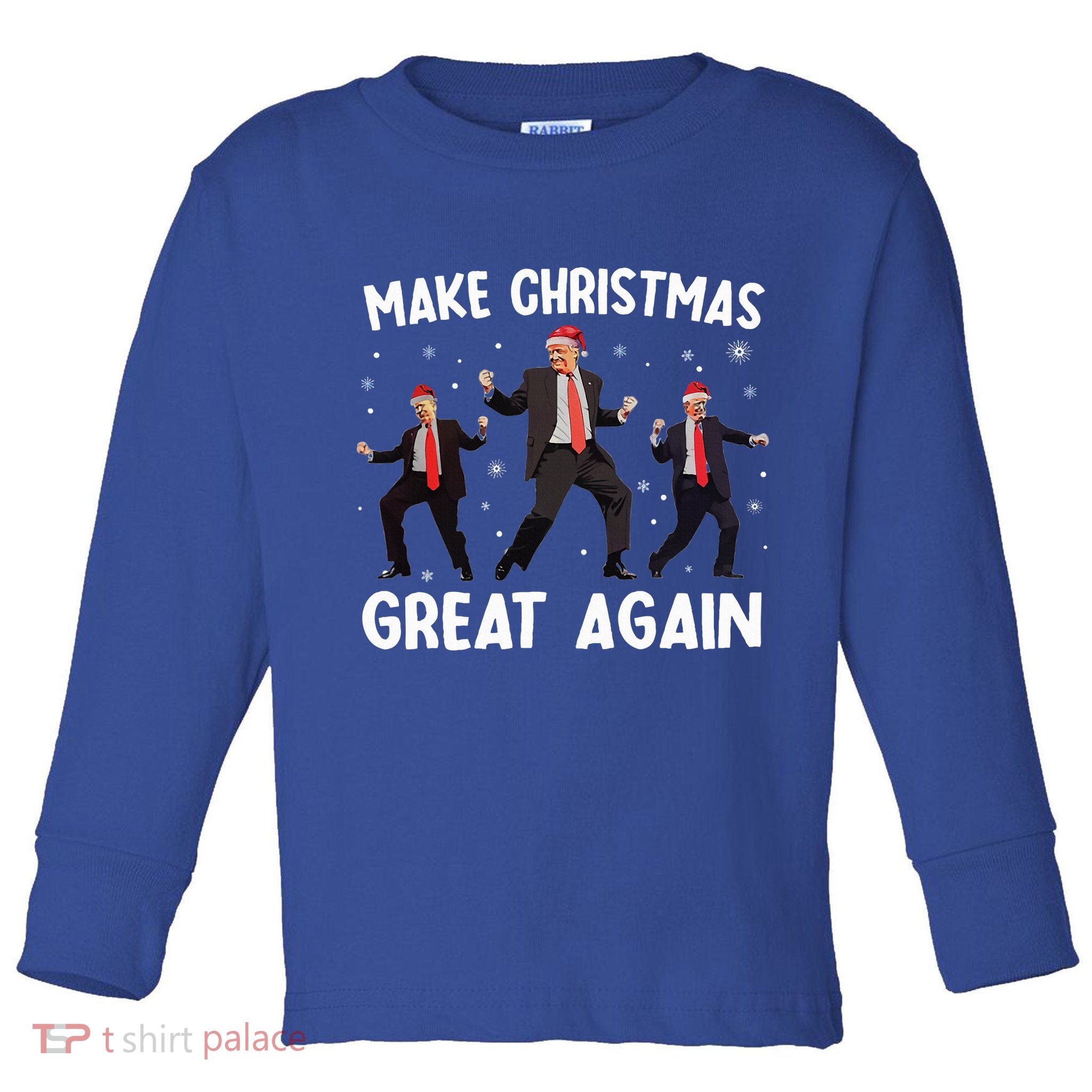 Santa Trump Dance Make Christmas Great Again Xmas Pajamas Toddler Long Sleeve Shirt