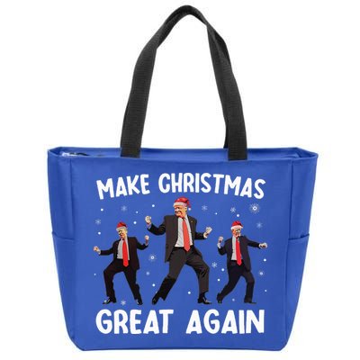 Santa Trump Dance Make Christmas Great Again Xmas Pajamas Zip Tote Bag