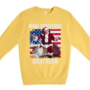 Santa Trump Dance Make Christmas Great Again Ugly Gift Premium Crewneck Sweatshirt