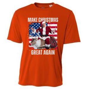 Santa Trump Dance Make Christmas Great Again Ugly Gift Cooling Performance Crew T-Shirt