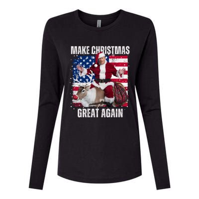 Santa Trump Dance Make Christmas Great Again Ugly Gift Womens Cotton Relaxed Long Sleeve T-Shirt