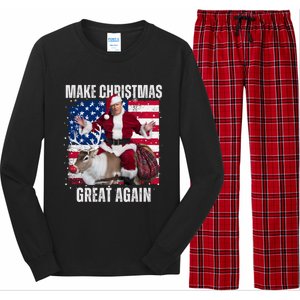 Santa Trump Dance Make Christmas Great Again Ugly Gift Long Sleeve Pajama Set