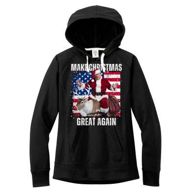 Santa Trump Dance Make Christmas Great Again Ugly Gift Women's Fleece Hoodie