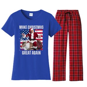 Santa Trump Dance Make Christmas Great Again Ugly Gift Women's Flannel Pajama Set