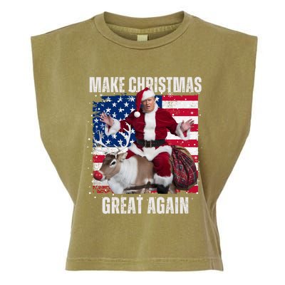 Santa Trump Dance Make Christmas Great Again Ugly Gift Garment-Dyed Women's Muscle Tee