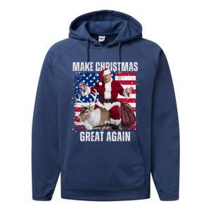 Santa Trump Dance Make Christmas Great Again Ugly Gift Performance Fleece Hoodie