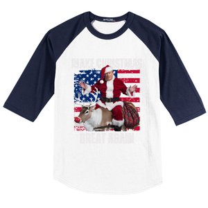 Santa Trump Dance Make Christmas Great Again Ugly Gift Baseball Sleeve Shirt