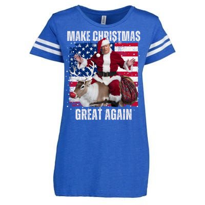 Santa Trump Dance Make Christmas Great Again Ugly Gift Enza Ladies Jersey Football T-Shirt