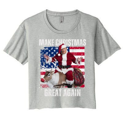 Santa Trump Dance Make Christmas Great Again Ugly Gift Women's Crop Top Tee