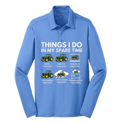 Spare Time Delights Farmer & Farming Gift Silk Touch Performance Long Sleeve Polo