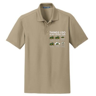 Spare Time Delights Farmer & Farming Gift Dry Zone Grid Polo