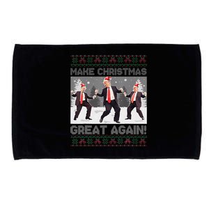 Santa Trump Dance Make Christmas Great Again Ugly Sweater Microfiber Hand Towel