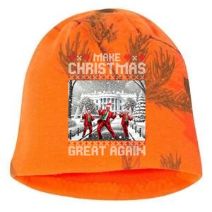 Santa Trump Dance Make Christmas Great Again Ugly Cool Gift Kati - Camo Knit Beanie