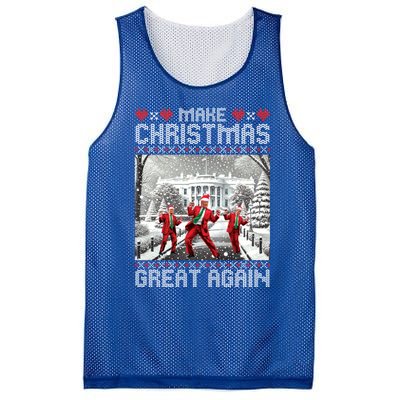 Santa Trump Dance Make Christmas Great Again Ugly Cool Gift Mesh Reversible Basketball Jersey Tank