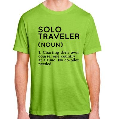 Solo Traveler Definition Funny Wanderlust Adventure Travel Cute Gift Adult ChromaSoft Performance T-Shirt