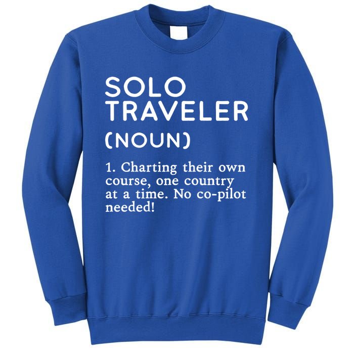 Solo Traveler Definition Funny Wanderlust Adventure Travel Cute Gift Sweatshirt