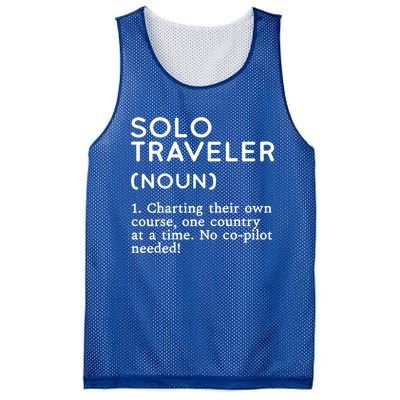 Solo Traveler Definition Funny Wanderlust Adventure Travel Cute Gift Mesh Reversible Basketball Jersey Tank