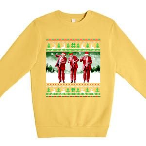 Santa Trump Dance Make Christmas Great Again Ugly Cute Gift Premium Crewneck Sweatshirt