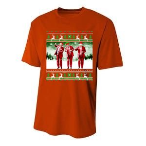 Santa Trump Dance Make Christmas Great Again Ugly Cute Gift Performance Sprint T-Shirt