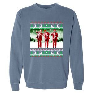 Santa Trump Dance Make Christmas Great Again Ugly Cute Gift Garment-Dyed Sweatshirt