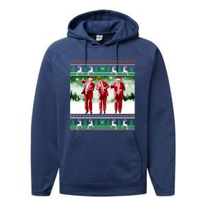 Santa Trump Dance Make Christmas Great Again Ugly Cute Gift Performance Fleece Hoodie