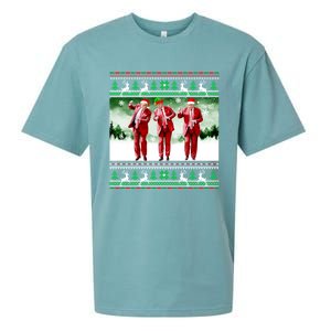 Santa Trump Dance Make Christmas Great Again Ugly Cute Gift Sueded Cloud Jersey T-Shirt