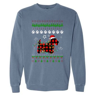 Scottish Terrier Dog Funny Xmas Ugly Sweater Christmas Light Garment-Dyed Sweatshirt