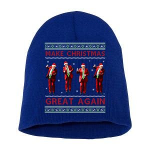 Santa Trump Dance Make Christmas Great Again Ugly Gift Short Acrylic Beanie