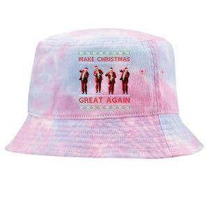 Santa Trump Dance Make Christmas Great Again Ugly Gift Tie-Dyed Bucket Hat