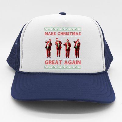 Santa Trump Dance Make Christmas Great Again Ugly Gift Trucker Hat