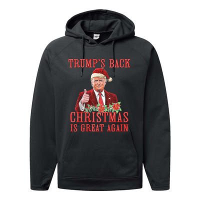 Santa Trump Dance Make Christmas Great Again Ugly Performance Fleece Hoodie