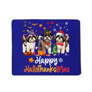 Shih Tzu Dog Halloween Christmas Happy Hallothanksmas Gift Mousepad