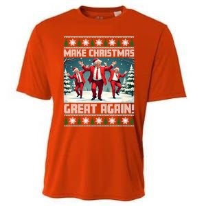 Santa Trump Dance Make Christmas Great Again Ugly Gift Cooling Performance Crew T-Shirt